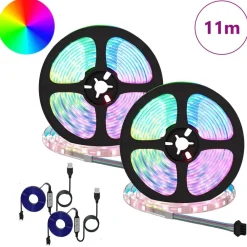 vidaXL Bande LED 2 pcs Noir et Transparent 5500 mm Cuivre et plastique