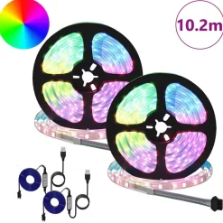 vidaXL Bande LED 2 pcs Noir et Transparent 5100 mm Cuivre et plastique