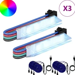 vidaXL Bande LED 2 pcs Noir et Multicolore 1745 mm Cuivre et plastique