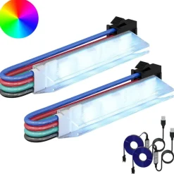 Luminaires-vidaXL Bande LED 2 pcs Noir et Blanc 1745 mm Cuivre et plastique