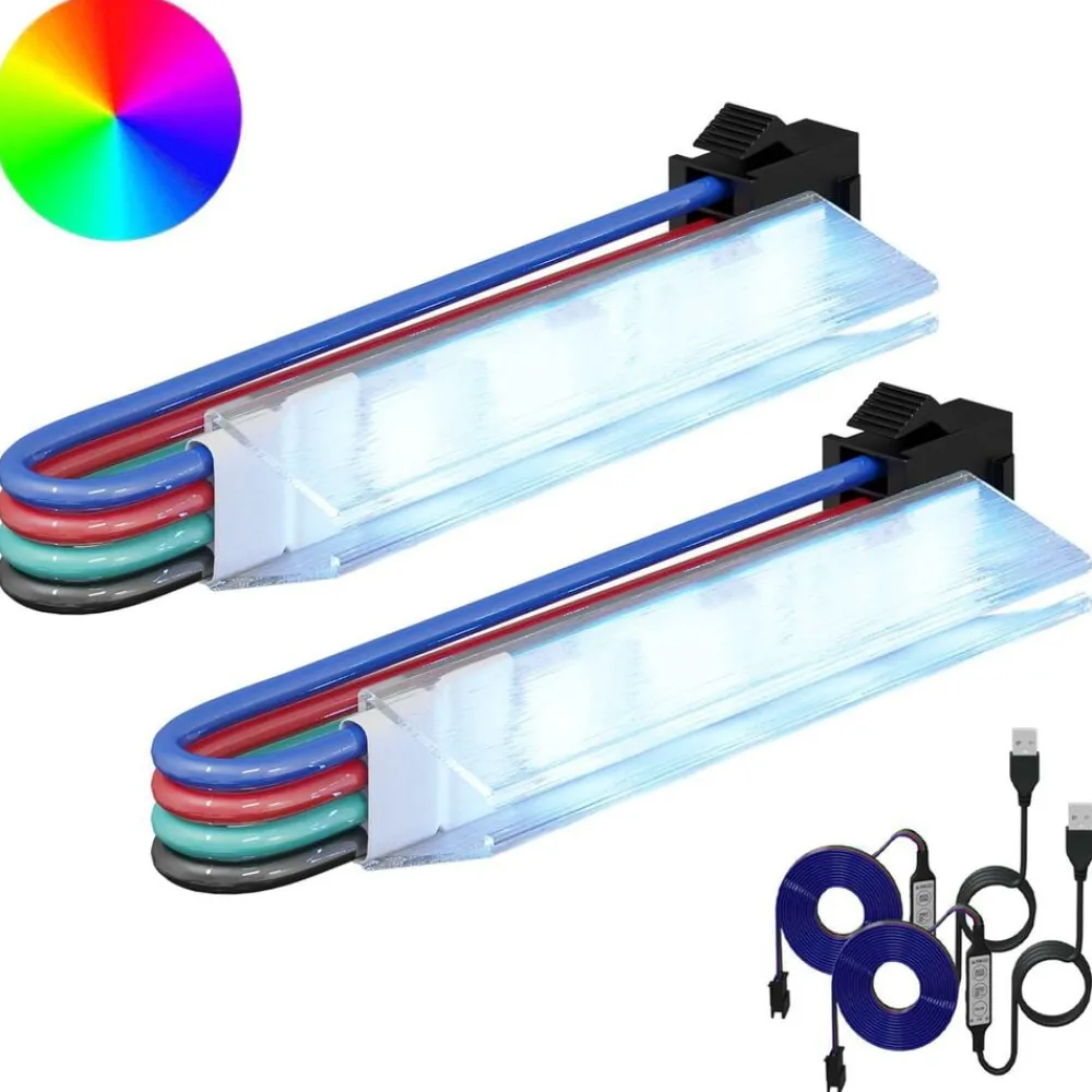 Luminaires-vidaXL Bande LED 2 pcs Noir et Blanc 1745 mm Cuivre et plastique