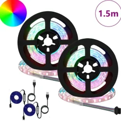 vidaXL Bande LED 2 pcs Noir et Transparent 750 mm Cuivre et plastique