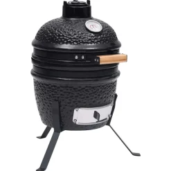 Arts De La Table & Arts Culinaires-vidaXL Barbecue à fumoir Kamado 2-en-1 Céramique 56 cm Noir