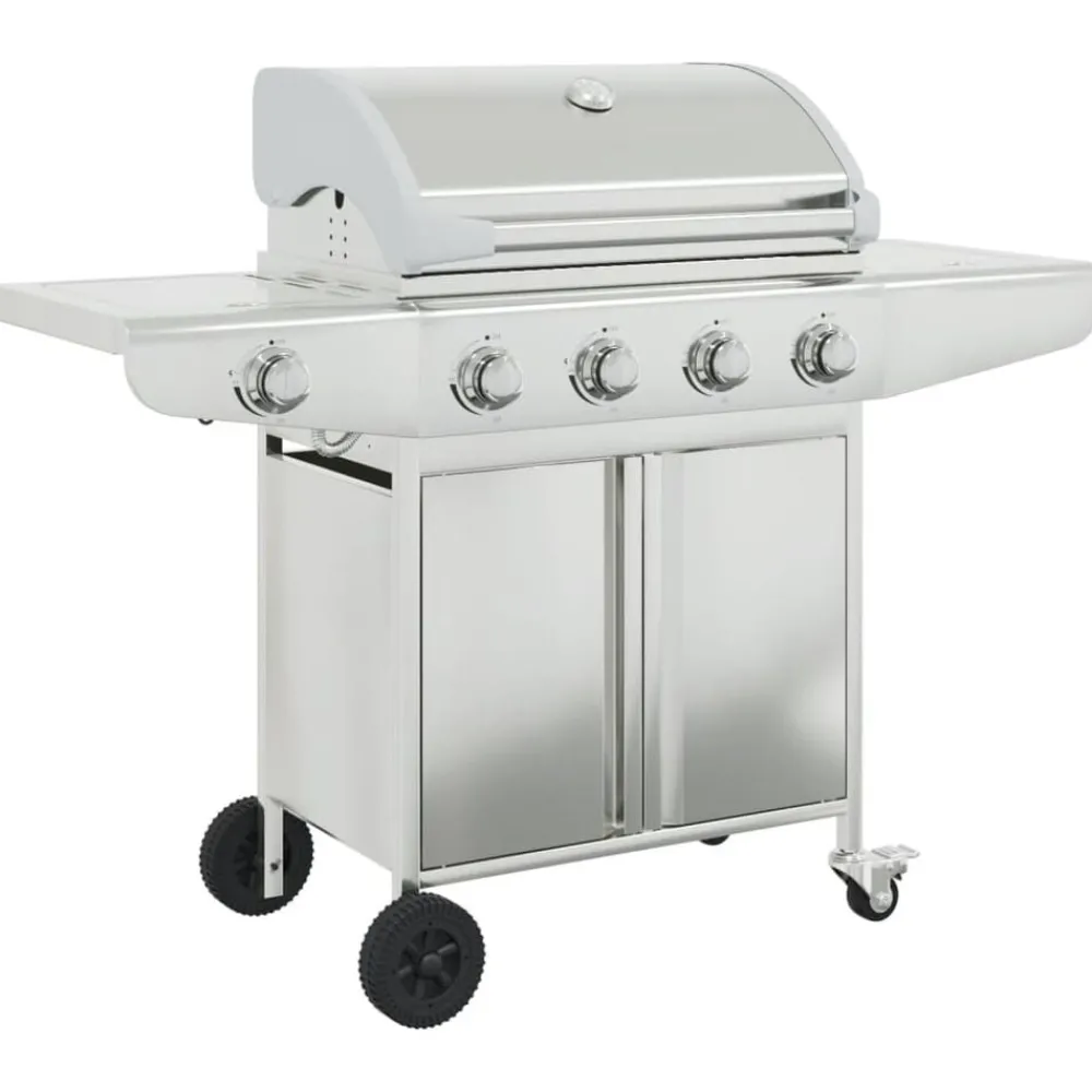 Arts De La Table & Arts Culinaires-vidaXL Barbecue à gaz avec 5 brûleurs argenté acier inoxydable