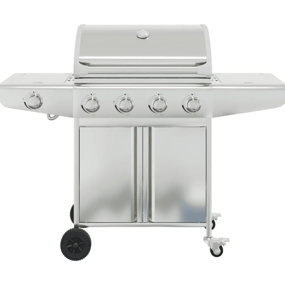 Arts De La Table & Arts Culinaires-vidaXL Barbecue à gaz avec 5 brûleurs argenté acier inoxydable
