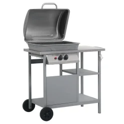 Arts De La Table & Arts Culinaires-vidaXL Barbecue à gaz avec tablette à 3 couches Noir et é Argent