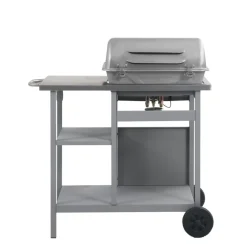 Arts De La Table & Arts Culinaires-vidaXL Barbecue à gaz avec tablette à 3 couches Noir et é Argent