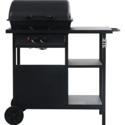 vidaXL Barbecue à gaz avec table latérale à 3 niveaux