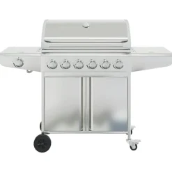 vidaXL Barbecue à gaz avec 7 brûleurs argent acier inoxydable