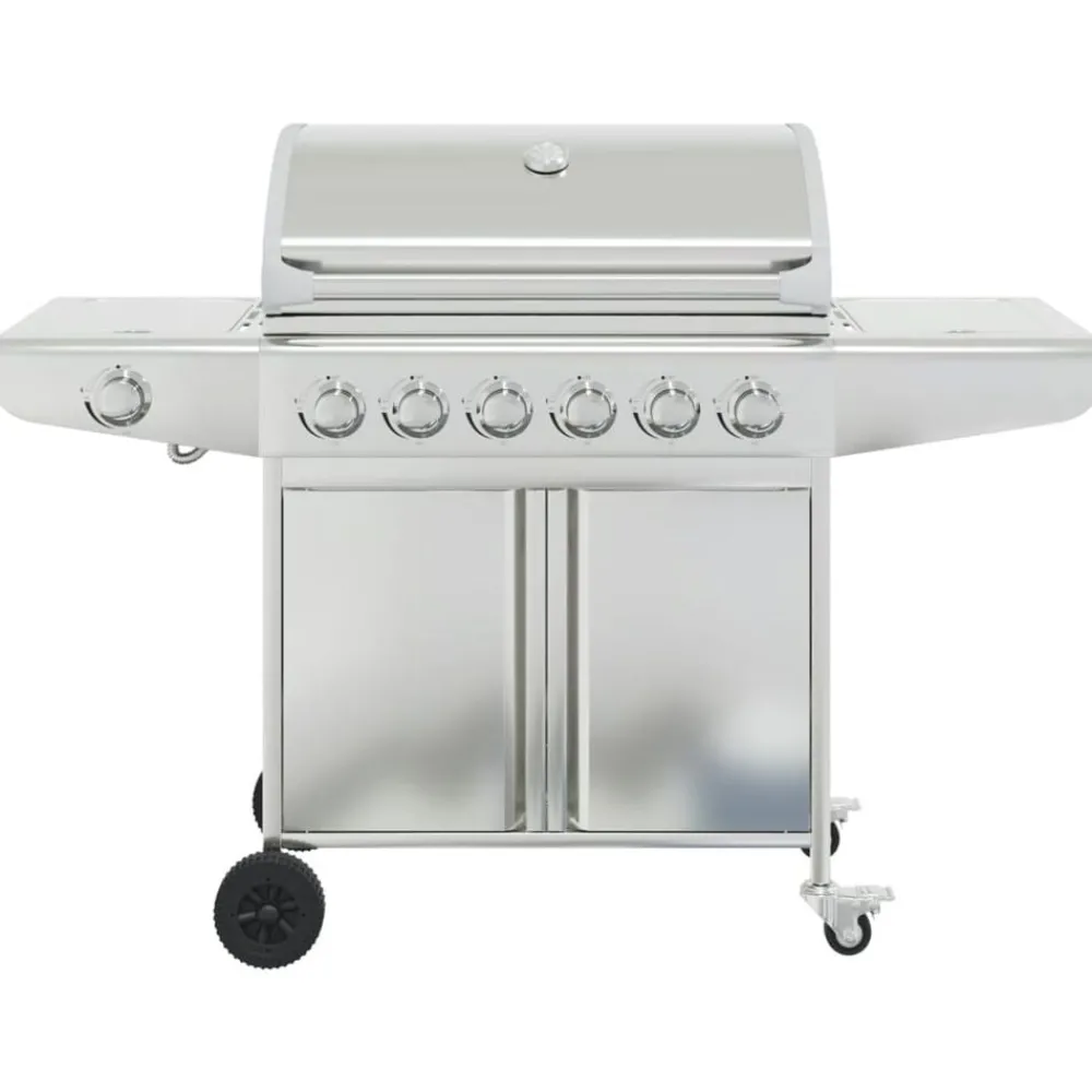 vidaXL Barbecue à gaz avec 7 brûleurs argent acier inoxydable