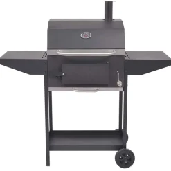 vidaXL Barbecue au charbon de bois avec étagère inférieure Noir
