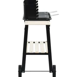 Arts De La Table & Arts Culinaires-vidaXL Barbecue au charbon de bois avec roulettes white shelf