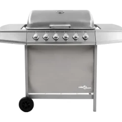Arts De La Table & Arts Culinaires-vidaXL Barbecue gril à gaz avec 6 brûleurs é Argent