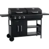 Arts De La Table & Arts Culinaires-vidaXL Barbecue gril combo à gaz et au charbon avec 3 brûleurs