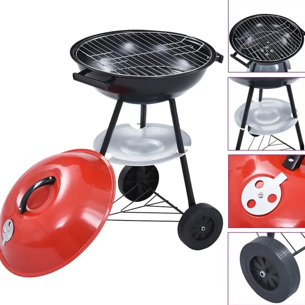 Arts De La Table & Arts Culinaires-vidaXL Barbecue portable XXL au charbon avec roues 44 cm