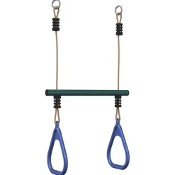 vidaXL Barre de trapèze et anneaux de gymnastique d'enfants acier