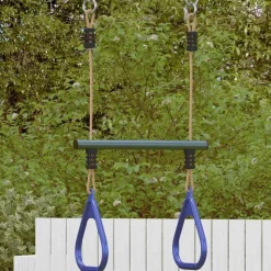 vidaXL Barre de trapèze et anneaux de gymnastique d'enfants acier