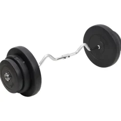 vidaXL Barre d'haltères ondulée avec plaques 60 kg