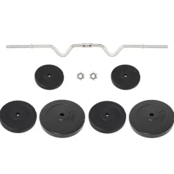 vidaXL Barre d'haltères ondulée avec plaques 60 kg