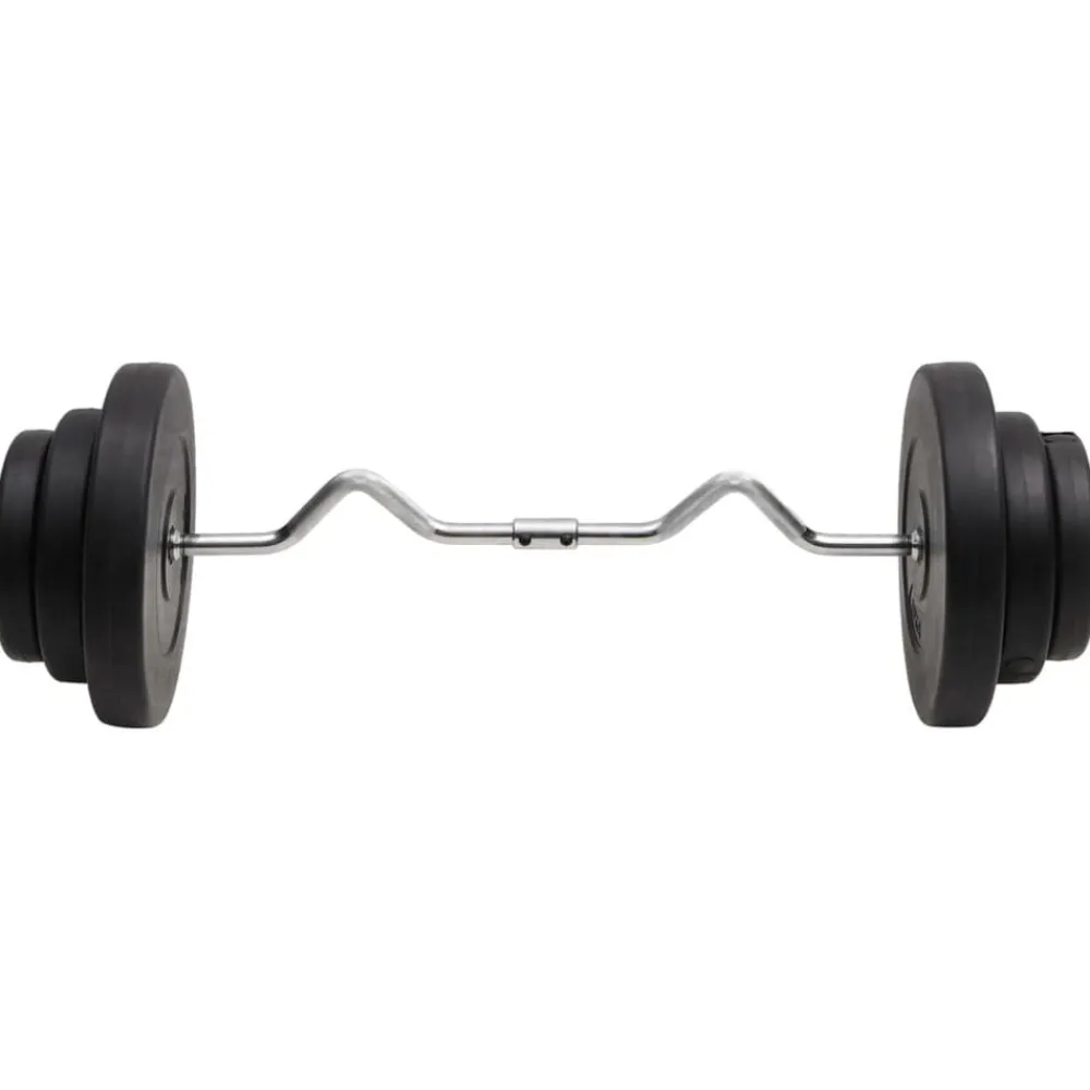 vidaXL Barre d'haltères ondulée avec plaques 60 kg