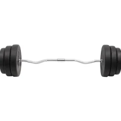 vidaXL Barre d'haltères ondulée avec plaques 90 kg