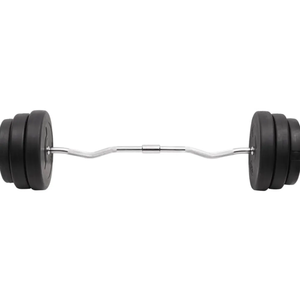 vidaXL Barre d'haltères ondulée avec plaques 90 kg