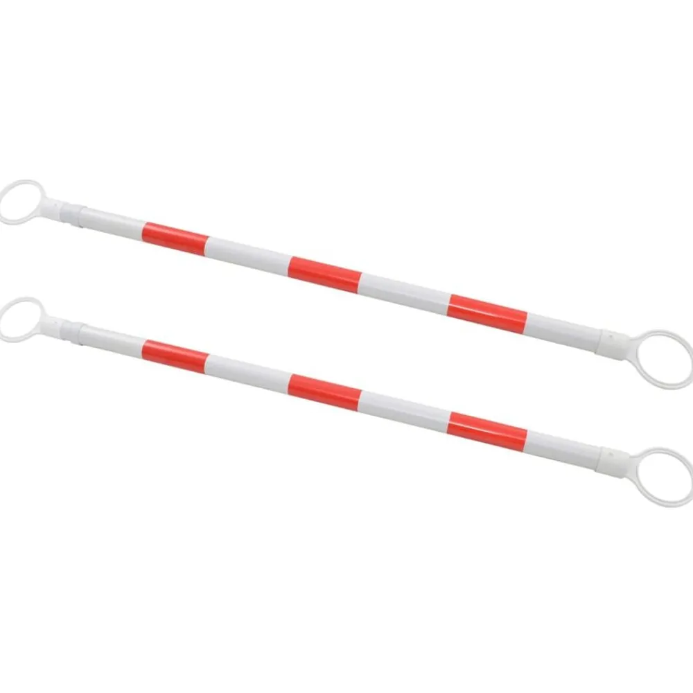 Signalétique-vidaXL Barre rétractable pour cônes 2 pcs Plastique 116-197 cm