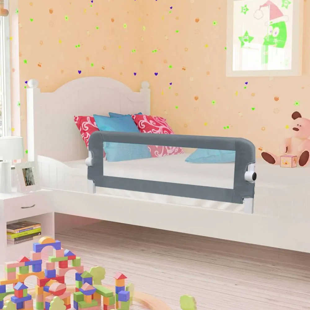 Accessoires De Sécurité Pour Bébés-vidaXL Barrière de lit enfant 102x42 cm Polyester Gris