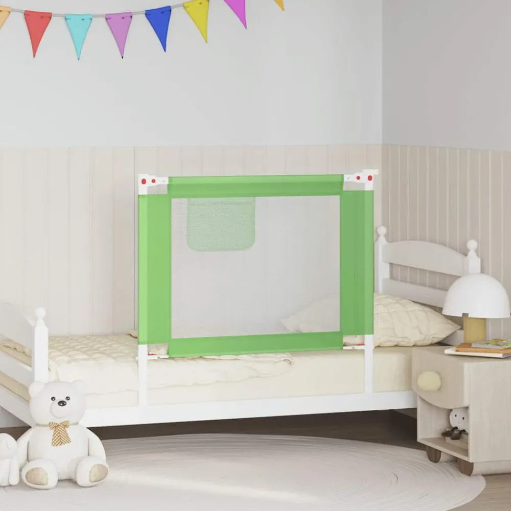 Accessoires De Sécurité Pour Bébés-vidaXL Barrière de sécurité de lit enfant 90x25 cm Tissu Vert