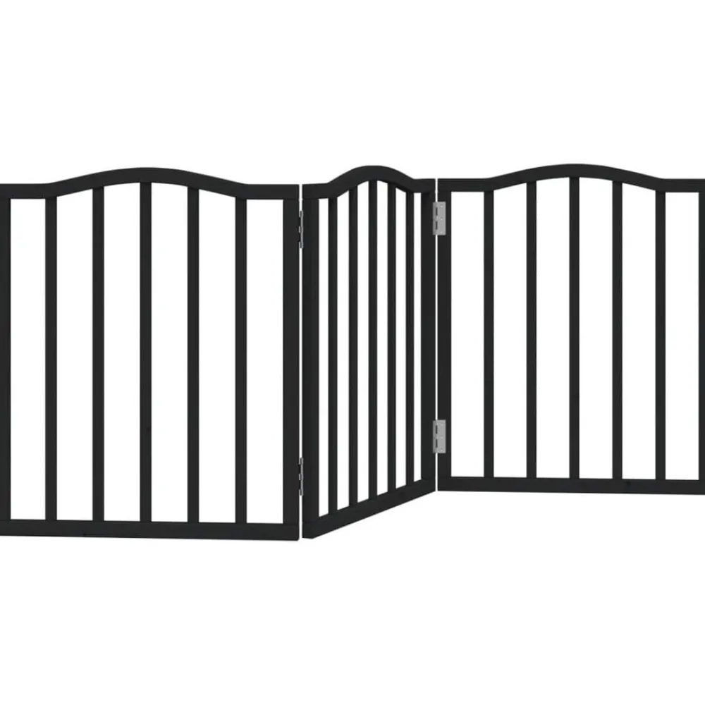 vidaXL Barrière pour chien pliable 3 panneaux bois de peuplier