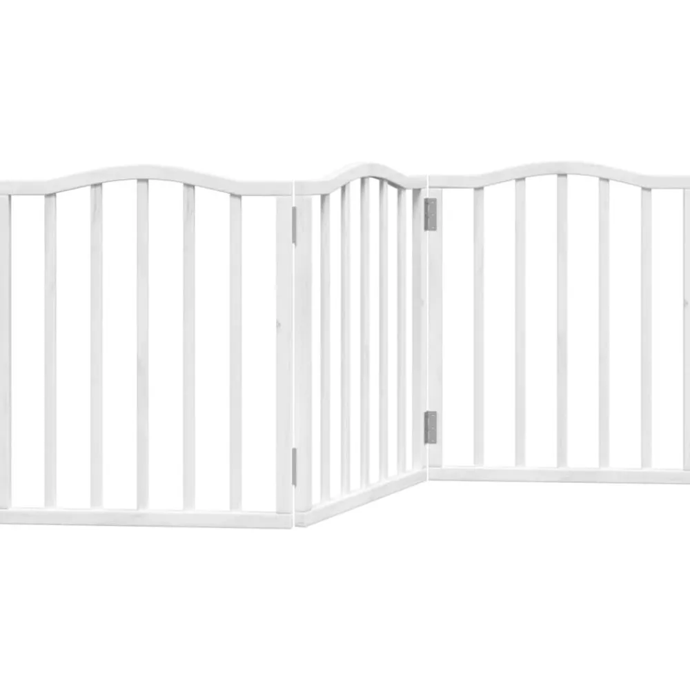 vidaXL Barrière pour chien pliable 3 panneaux 150 cm bois de peuplier