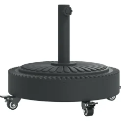 vidaXL Base de parasol avec roues pour mâts Ø38 / 48 mm 27 kg rond