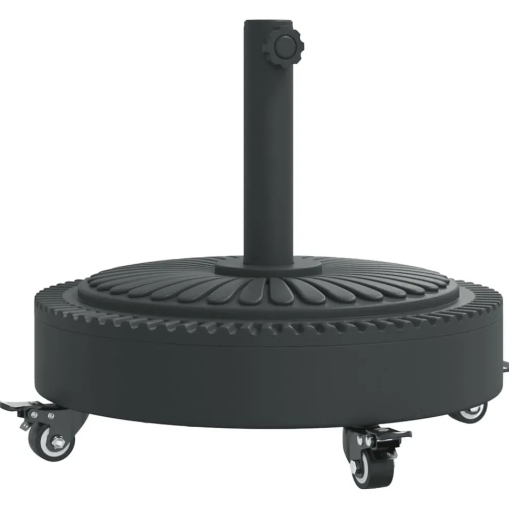 vidaXL Base de parasol avec roues pour mâts Ø38 / 48 mm 27 kg rond