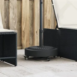 vidaXL Base de parasol avec roues pour mâts Ø38 / 48 mm 27 kg rond