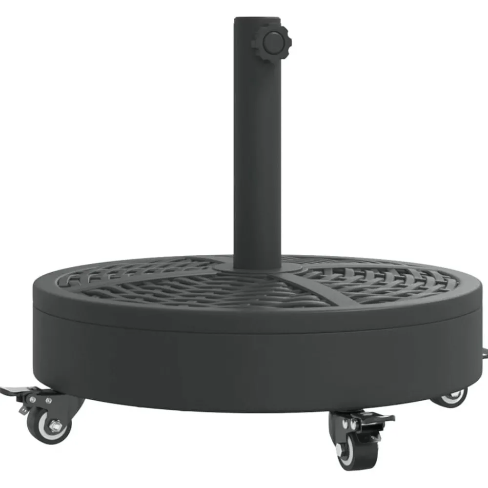 Pelouses & Jardins-vidaXL Base de parasol avec roues pour mâts Ø38 / 48 mm 27 kg rond