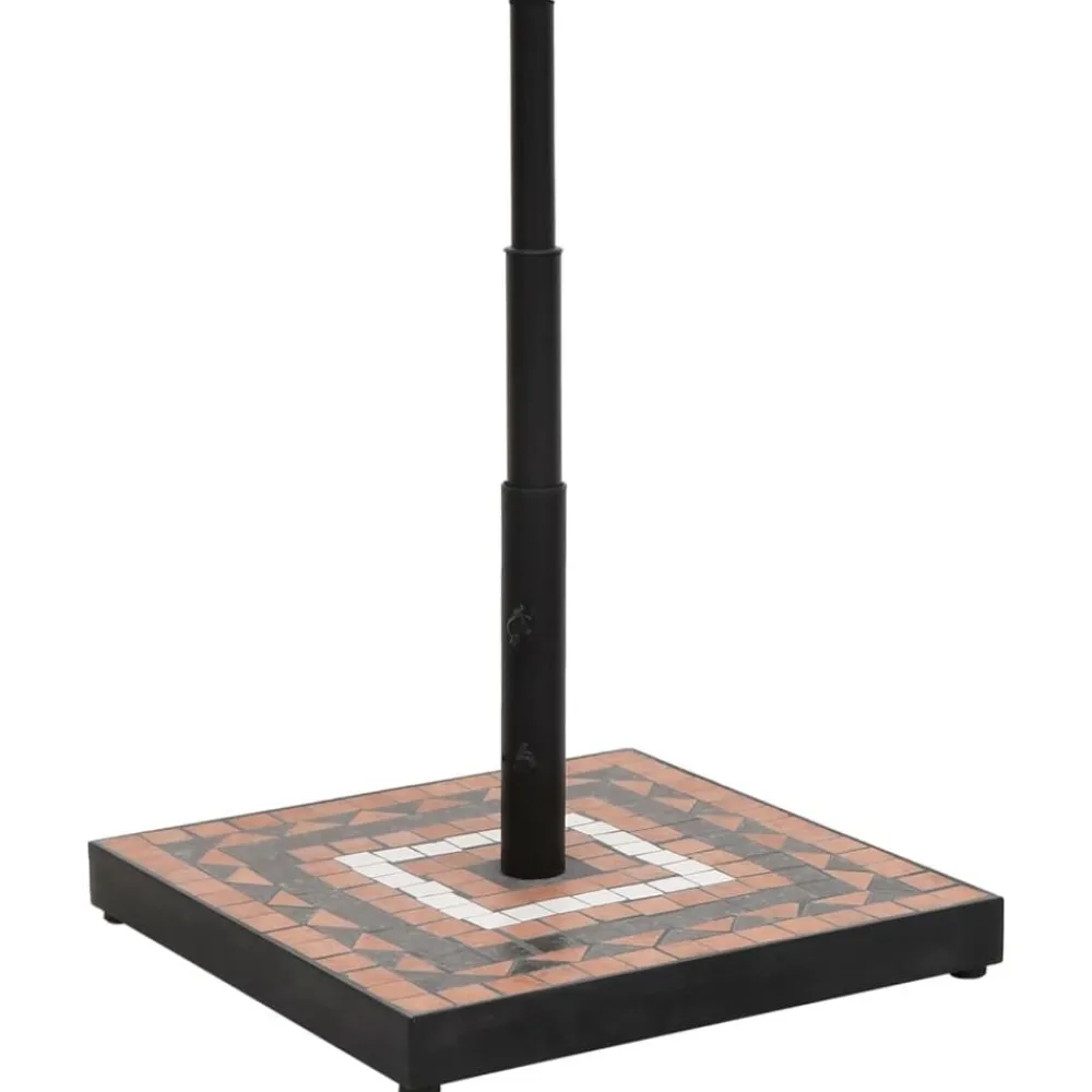 vidaXL Base de parasol terre cuite et blanc carré 12 kg