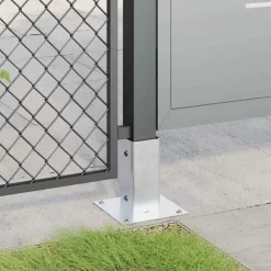 vidaXL Bases de poteau carrées 4 pcs 71x71 mm acier galvanisé