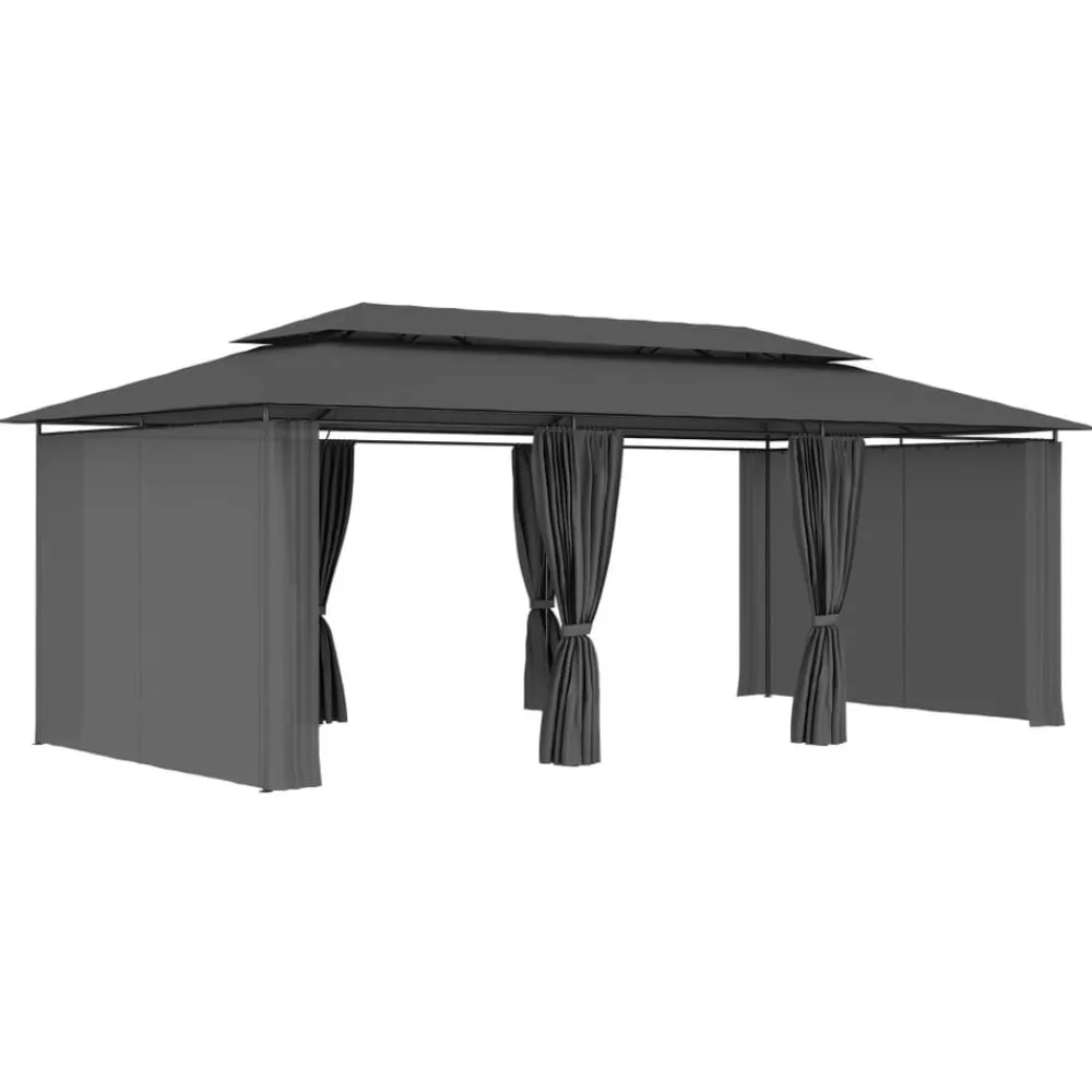 vidaXL Belvédère avec rideaux 600x298x270 cm