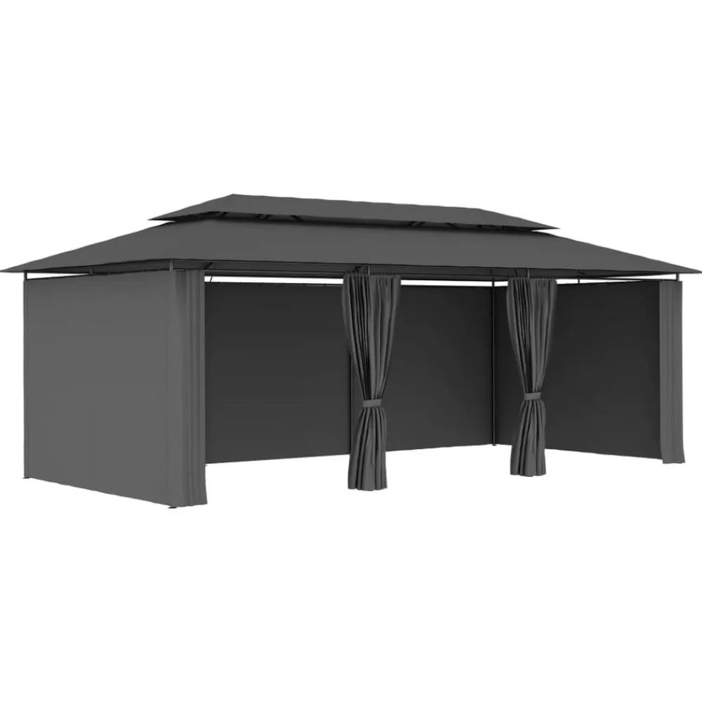 vidaXL Belvédère avec rideaux 600x298x270 cm