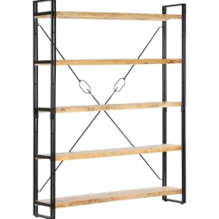 vidaXL Bibliothèque à 5 niveaux 140x30x180 cm Bois de manguier solide