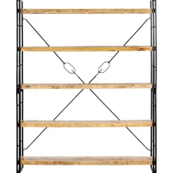 vidaXL Bibliothèque à 5 niveaux 140x30x180 cm Bois de manguier solide