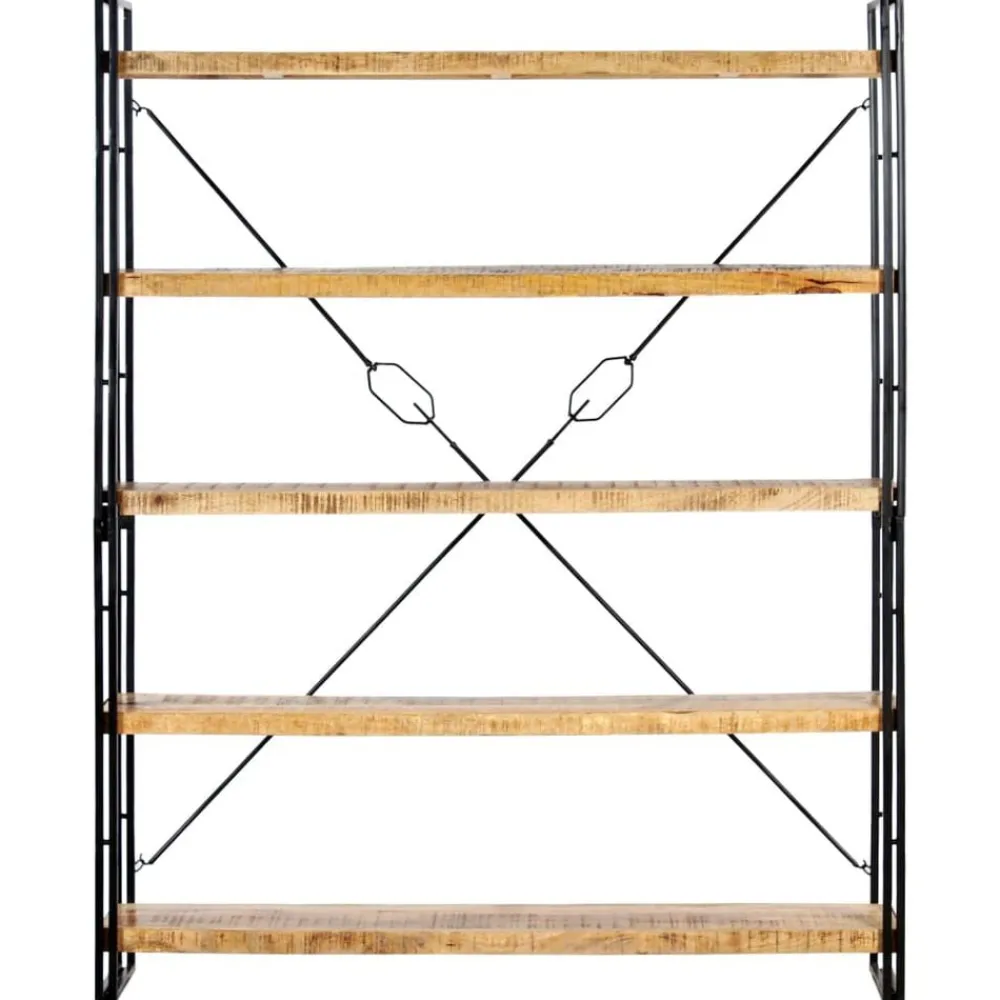 vidaXL Bibliothèque à 5 niveaux 140x30x180 cm Bois de manguier solide