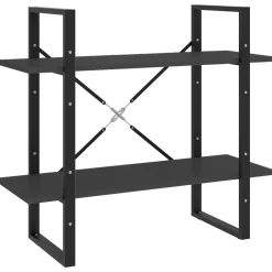 Étagères-vidaXL Bibliothèque à 2 niveaux 80x30x70 cm bois d'ingénierie Gris