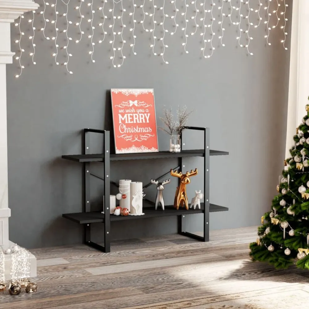 Étagères-vidaXL Bibliothèque à 2 niveaux 100x30x70 cm bois d'ingénierie Gris