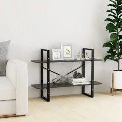 Étagères-vidaXL Bibliothèque à 2 niveaux 100x30x70 cm bois d'ingénierie Gris
