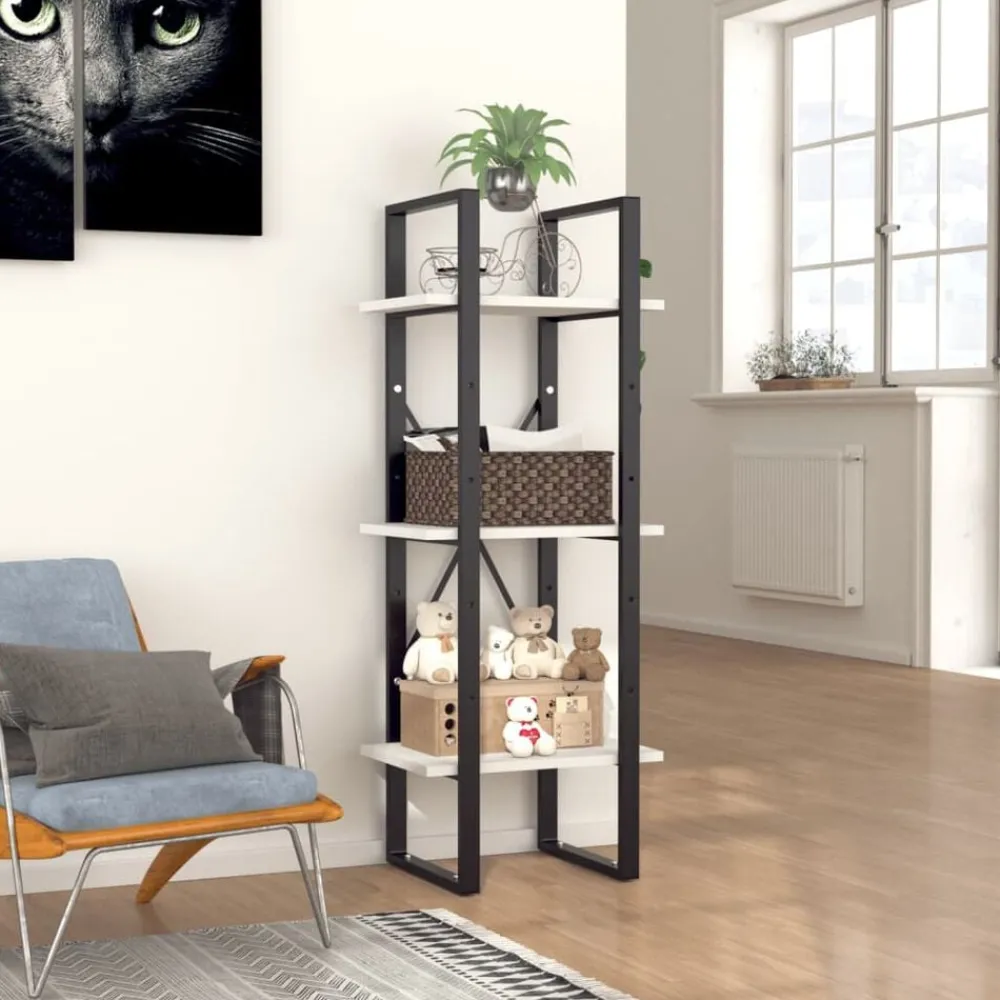 Étagères-vidaXL Bibliothèque à 3 niveaux 40x30x105 cm bois d'ingénierie Blanc