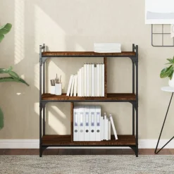 vidaXL Bibliothèque 3 niveaux chêne brun 76x32x88 cm bois d'ingénierie
