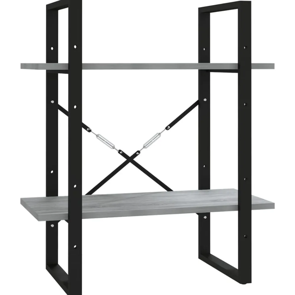 Étagères-vidaXL Bibliothèque 2 niveaux 60x30x70cm Bois d'ingénierie Sonoma gris