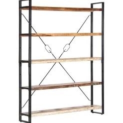 Étagères-vidaXL Bibliothèque 5 niveaux 140x30x180cm Bois solide de récupération Marron