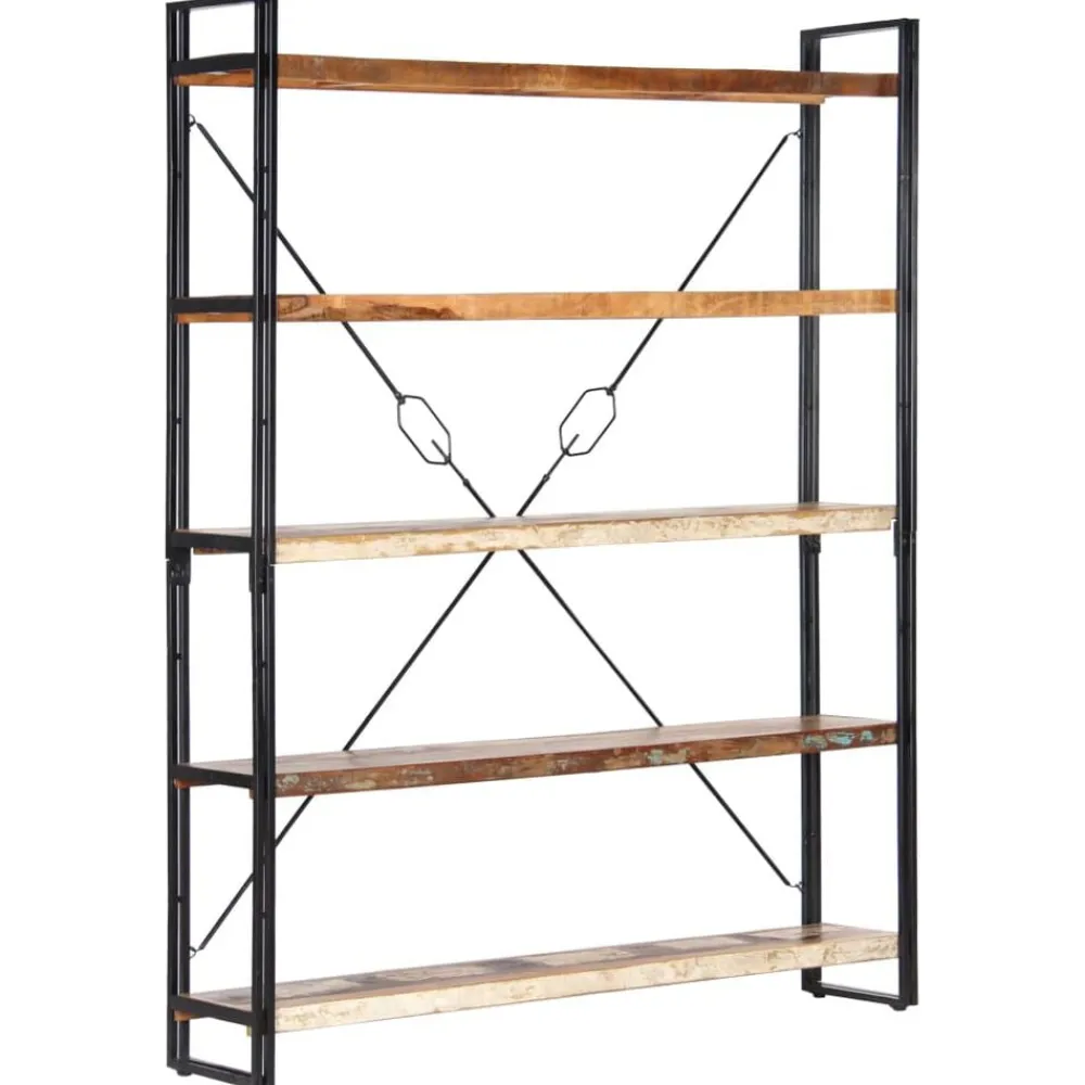 Étagères-vidaXL Bibliothèque 5 niveaux 140x30x180cm Bois solide de récupération Marron